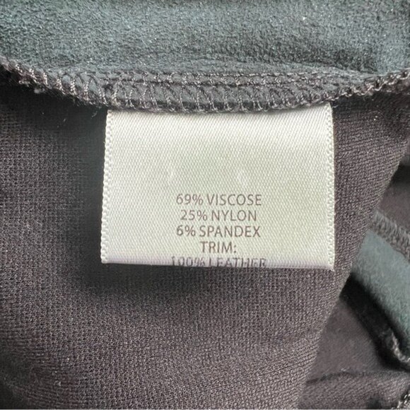 Eileen Fisher Slim Ponte Pant with Leather Striped Sides - PL - Picture 5 of 6